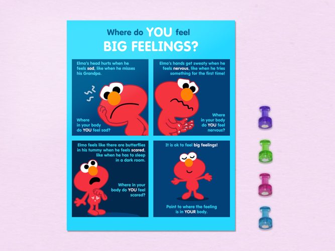 Where do you feel big feelings? poster.