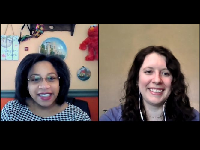 Andrea Cody with Zoraima Rosario-Rolón on a zoom chat
