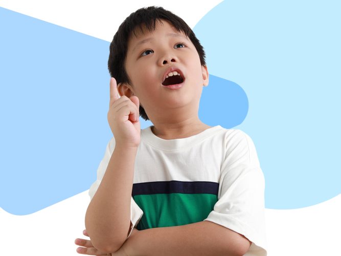 A child thinking.
