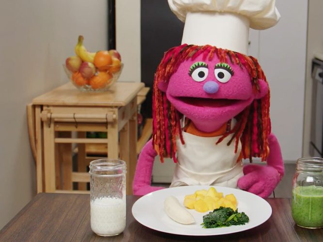 Chef Lily and plate of food.