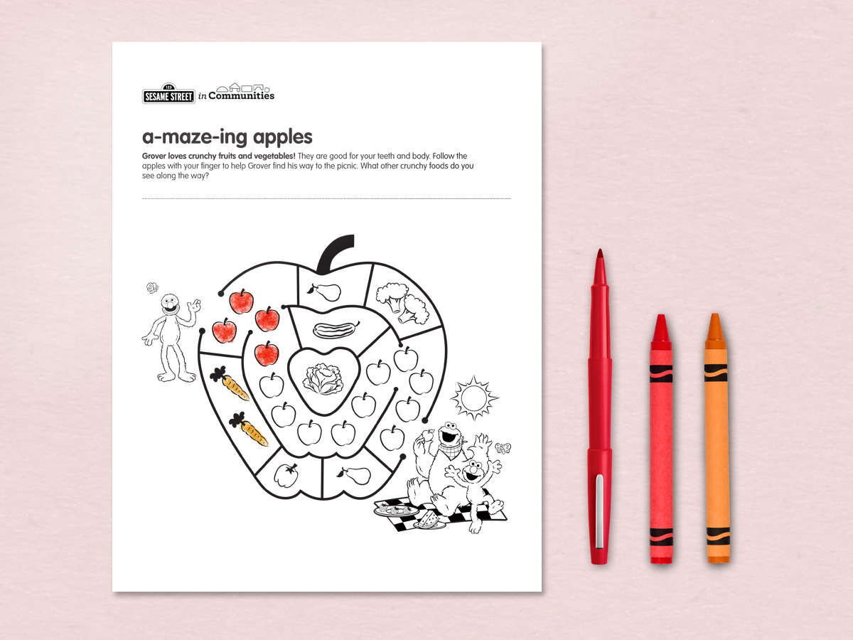A-maze-ing Apples activity sheet.