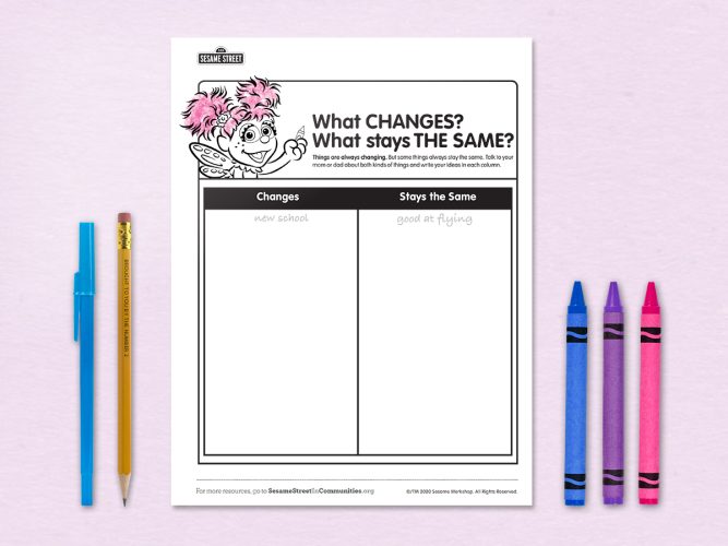 What Changes? What's the Same? activity sheet.