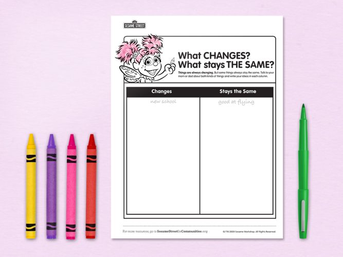 What Changes? What’s the Same? printable.