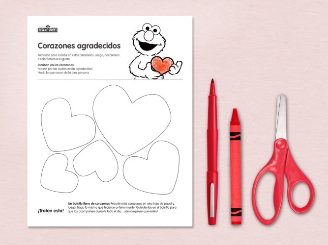Corazones agradecidos printable.