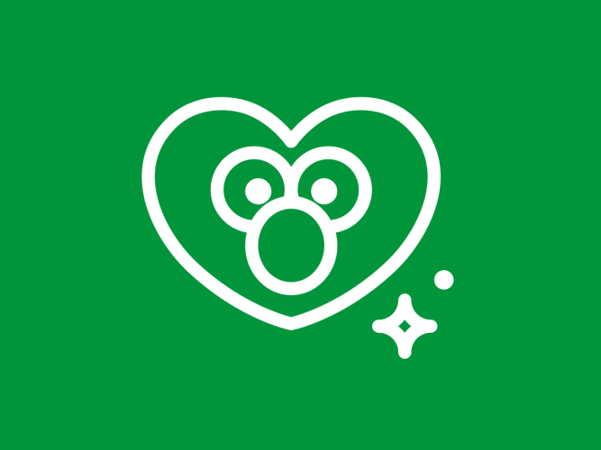Pictogram of a heart with Elmo.