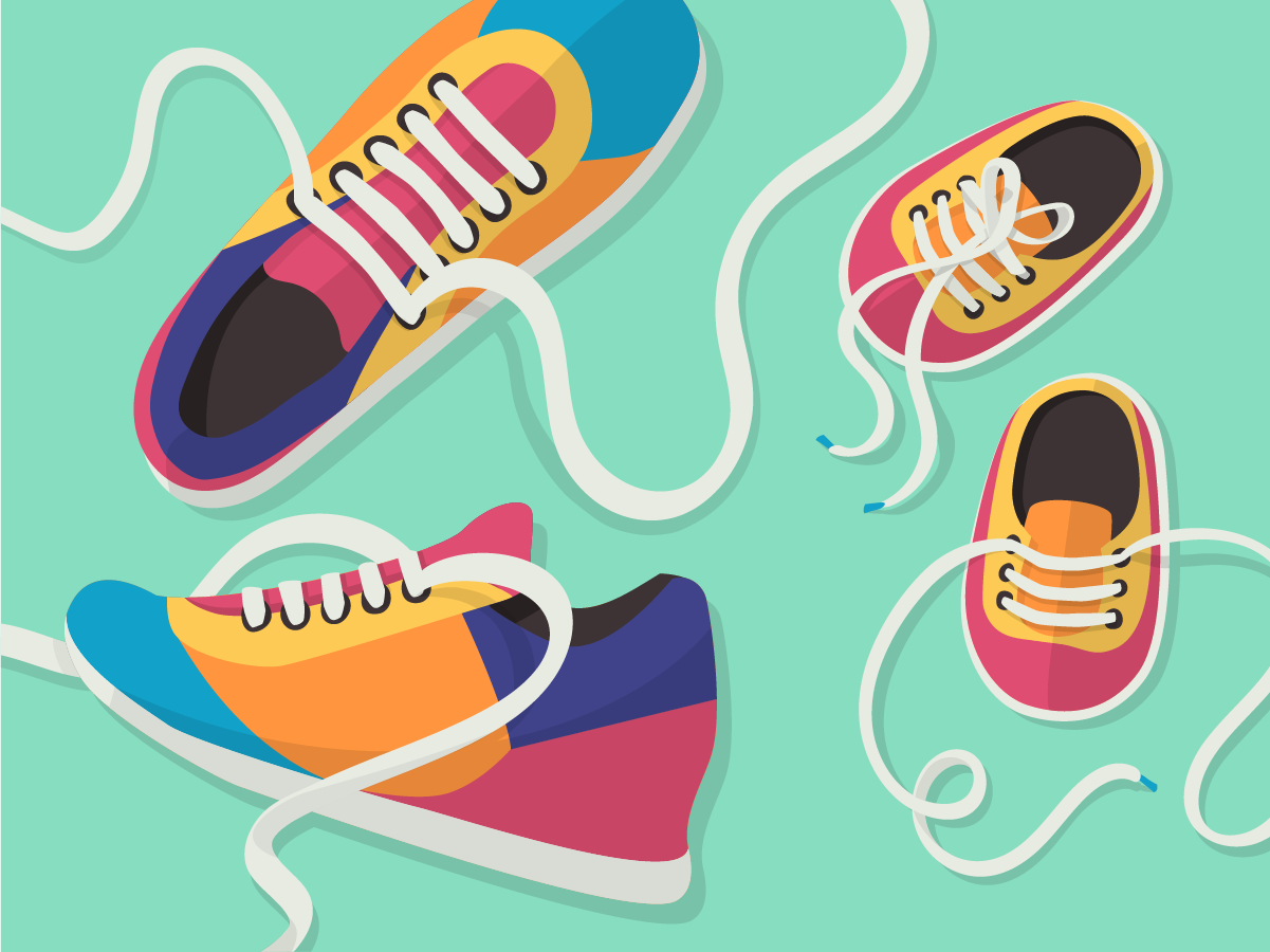 Illustrated sneakers.
